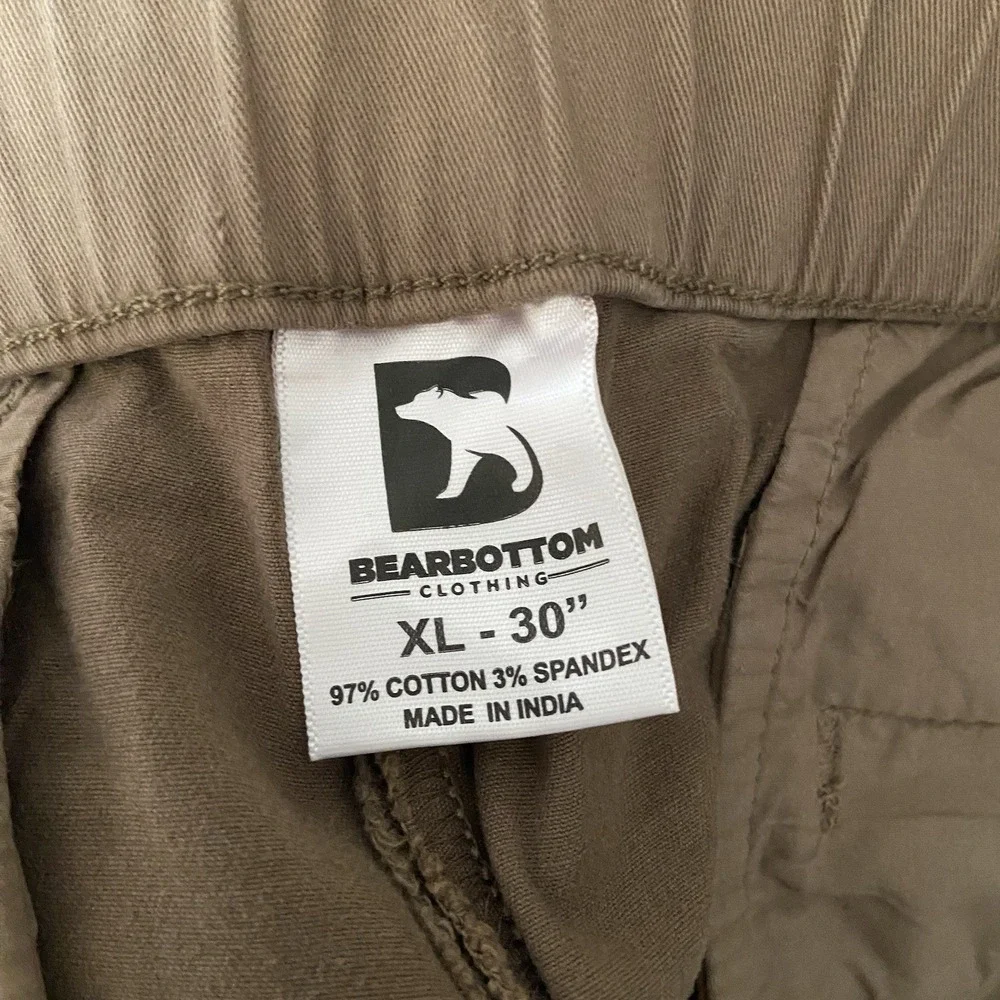 Bear Bottom Pants Mens XL 36x29 Chino Cotton Stretch Brown Tapered Fit Outdoor